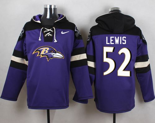 Nike Ravens #52 Ray Lewis Purple Player Pullover NFL Hoodie - Click Image to Close